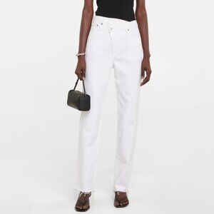 AGOLDE CRISS CROSS STRAIGHT JEANS IN WHITE